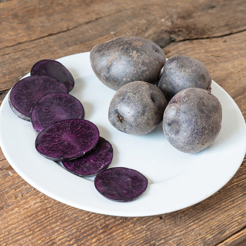Crispy Roasted Purple Potatoes with Shallots - Blackberry Babe